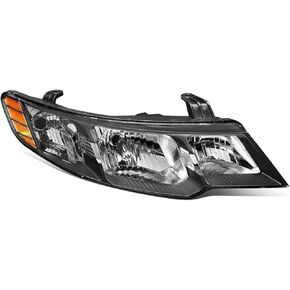 DNA MOTORING OEM-HL-0087-R Black Housing Factory Style Passenger Side Headlight Lamp Replacement For 10-13 Forte