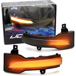 iJDMTOY Black-Out Smoked Lens Full LED Strip Dynamic Sequential Blink/Flow Side Mirror Turn Signal Light Assembly Kit Compatible with Subaru Impreza Legacy Crosstrek Ascent Forester, etc