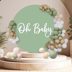 7.2 قدم حكيم الأخضر خلفية مستديرة الطفل غطاء خلفية مستديرة لديكورات استحمام الطفل دائرة خلفية غطاء لتزيين حفلة عيد ميلاد التصوير الفوتوغرافي in Kuwait