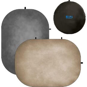 Kate 5x6.5ft(1.5x2m) Collapsible Backdrop Brown Grey Texture Pop up Backgrounds Folding Photography Backdrops Photoshoot Prop