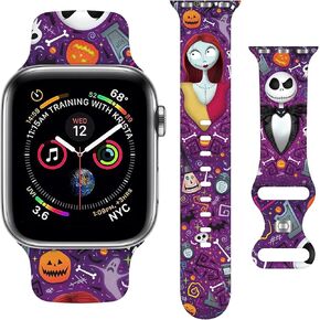 Holiday Strap Compatible with Apple Watch Band 38mm 40mm 41mm 42mm 44mm 45mm 49mm,Adjustable Replaceable Soft Silicone Cartoon Sport Wristbands for iWatch Ultra Series 9 8 7 6 5 4 3 2 1 SE
