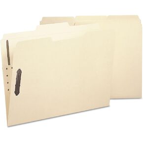 Smead Poly Fastener Folder, 2 Fasteners, 1/3-Cut Tab, Letter Size, Manila, 24 per Box (10545)