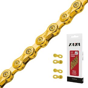TAYA ONZE-111 11-Speed Bike Chain, 120 Links, Ti-Gold, Durable and Smooth Shifting, for Gravel and MTB