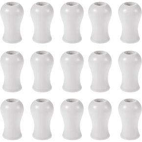 YOKIVE 15 Pcs Wood Cord Tassel, Wooden Hanging Ball with Drops Pull End Window Roller Pull End, Great for Blinds, Shades, Home (White, 0.16/0.32-Inch)