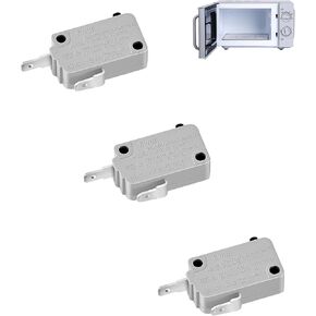3pcs kw3a Microwave Door Switch YQBOOM 16A 125/250V Microwave Interlock Switch Replacement Part-Normally Closed