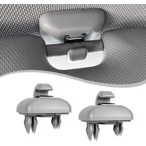 gunhunt 2 PCS Clip-on Hook Bracket, Car-Specific Interior Plastic Sun Visor Hook Clip, 8U0857562A/8E0857563A Durable Sunshield Buckle, Compatible with Audi A1 A3 A4L A5 A6L A7 Q3 Q5 Q7 (Gray)
