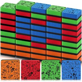 60 Pack Dry Erase Erasers Assorted Colors Magnetic Whiteboard Eraser for Students 4 Colors Dry Erase Board Erasers Small White Board Wipers for Classroom School (Classic Style)