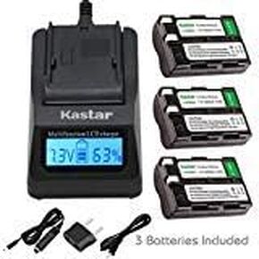مجموعة شاحن Kastar فائق السرعة (3X أسرع) وبطارية (3 عبوات) لكاميرات Nikon EN-EL3a وEN-EL3 وMH-18 وMH-18a تعمل مع كاميرات Nikon D50 وD70 وD70s وD100