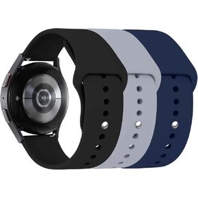 3 PACK Bands for Samsung Galaxy Watch 6/6 Classic Band 40mm 44mm 43mm 47mm, Galaxy Watch 5/5 Pro/Galaxy Watch 4 Band, 20mm Soft Silicone Sport Replacement Strap for HUAWEI GT 3 42mm for Amazfit GTS 4