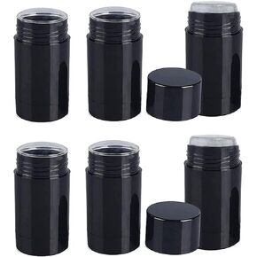 10 Pack 75ml Round Empty Deodorant Containers 2.5oz Twist Up Filling Stick Plastic Deodorant Container Empty Lip Balm Tubes Refillable Deodorant Bottle for DIY Lipstick Crayon Chapstick(Black)