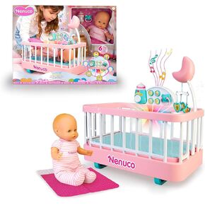 Nenuco Good Sleep Cradle with Baby Doll, Crib, and Accessories, 14" Doll