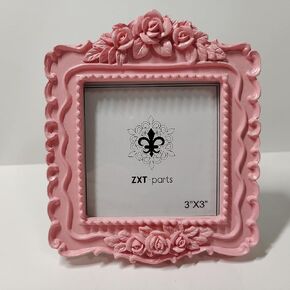 ZXT-parts 3x3 Picture Frame Square Black and Gold Edge Frame. Resin Handmade Photo Frame. Glass Panel. Black Suede Cover.European Style Suitable for Wall or Desktop.