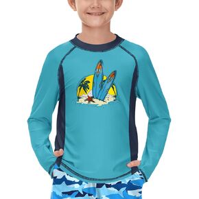 BesserBay Boys Sun Protective Long Sleeve Thumb Holes Rash Guard Shirt