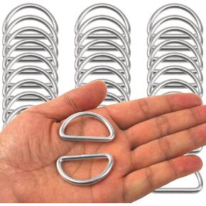 30Pcs 304 Stainless Steel Welded Heavy D-Rings for Hand DIY Accessories Hardware Bags Ring Dog Leashes Dee Ring (1-1/4inch)