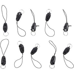 10Pcs/lot Black Detachable Buckle Mobile Phone Accessories Pendant Buckle Small Sling Anti-Lost Lanyard Cords Hanging Head Keychains Hooks, Fasteners