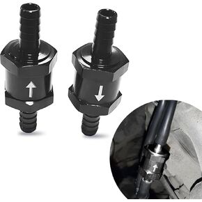 2 Pack Car Check Valve, 8MM Non Return Check Valve, Fuel Line Replacements, Aluminium Vehicle Parts, Universal for Most Trucks, Cars, SUVs (Black #1)