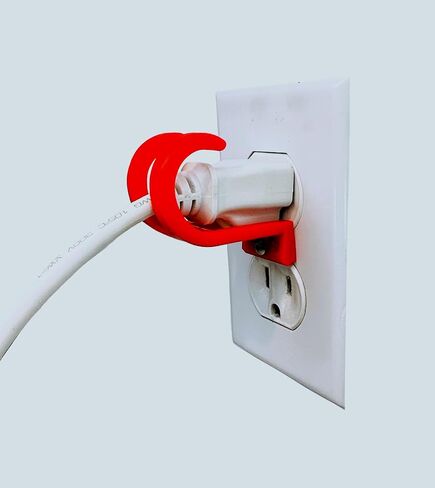 Outlet Lock - Locks three pronged plugs to The outlet via security screw (red). Fire Resistant plastic. Child proof, baby proof, adult proof safety device. in Kuwait