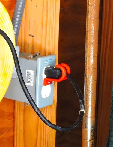 Outlet Lock - Locks three pronged plugs to The outlet via security screw (red). Fire Resistant plastic. Child proof, baby proof, adult proof safety device. in Kuwait