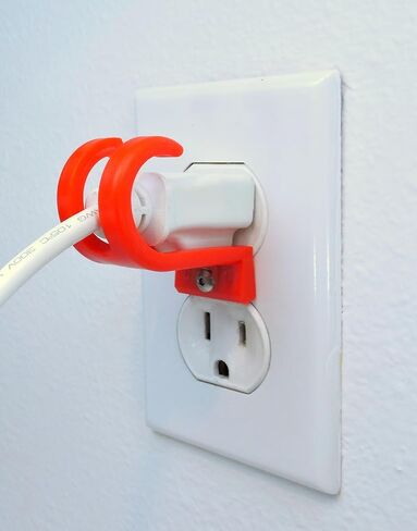 Outlet Lock - Locks three pronged plugs to The outlet via security screw (red). Fire Resistant plastic. Child proof, baby proof, adult proof safety device. in Kuwait