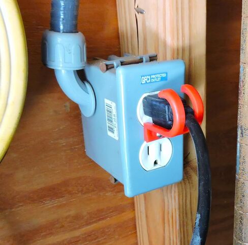 Outlet Lock - Locks three pronged plugs to The outlet via security screw (red). Fire Resistant plastic. Child proof, baby proof, adult proof safety device. in Kuwait