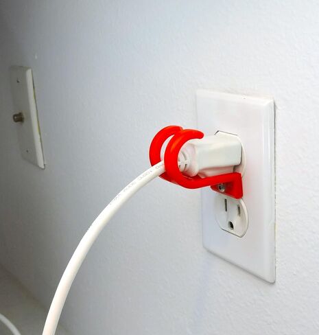 Outlet Lock - Locks three pronged plugs to The outlet via security screw (red). Fire Resistant plastic. Child proof, baby proof, adult proof safety device. in Kuwait