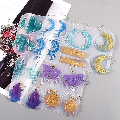 2 قطعة من قوالب القرط الراتنج من iSuperb، قوالب سيليكون للمجوهرات، قوالب إيبوكسي بيدانت، قوالب صب ذاتية الصنع للنساء (قطعتان من قوالب القرط) in Kuwait