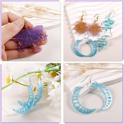 2 قطعة من قوالب القرط الراتنج من iSuperb، قوالب سيليكون للمجوهرات، قوالب إيبوكسي بيدانت، قوالب صب ذاتية الصنع للنساء (قطعتان من قوالب القرط) in Kuwait