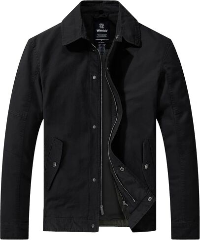 Wantdo Men's Cotton Lightweight Jacket Casual Military Bomber Jacket with Removable Hood in Saudi Arabia