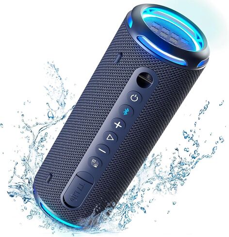Tronsmart T7 Lite 24W Ultra Portable Bluetooth Speaker, Punchy Bass, 3 Lighting Modes, 24H Playtime, IPX7 Waterproof, Wireless Stereo Pairing, Bluetooth 5.3, for Home Outdoor Travel (Deep Blue) in Saudi Arabia