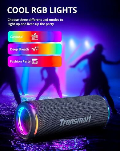 Tronsmart T7 Lite 24W Ultra Portable Bluetooth Speaker, Punchy Bass, 3 Lighting Modes, 24H Playtime, IPX7 Waterproof, Wireless Stereo Pairing, Bluetooth 5.3, for Home Outdoor Travel (Deep Blue) in Saudi Arabia