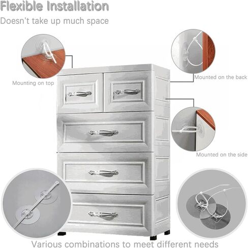 مرساة أثاث لحماية الطفل، 8 عبوات مرساة أثاث مضادة للطرف، مرساة أثاث بدون حفر، مرساة حائط للأثاث لمرساة أمان على الحائط في خزانة الأثاث، مرساة أثاث على الحائط in Kuwait