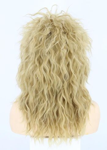باروكة تينا للنساء مع قلادة وحلق شعر مستعار كبير أشقر 70s 80s شعر مستعار الروك البوري زي الهالوين شعر مستعار للحفلات in Kuwait