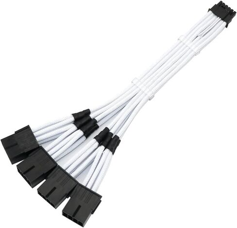 سلك 16AWG أكثر سمكًا 600 واط 12VHPWR إلى 4 قطع PCI-E 8Pin GPU Graphics PCIE 5.0 كابل RTX4080Ti RTX4090Ti كابل تمديد إمداد الطاقة (برتقالي كربوني) in Saudi Arabia