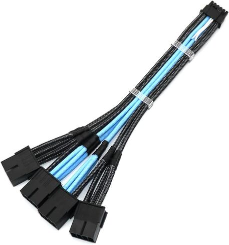 سلك 16AWG أكثر سمكًا 600 واط 12VHPWR إلى 4 قطع PCI-E 8Pin GPU Graphics PCIE 5.0 كابل RTX4080Ti RTX4090Ti كابل تمديد إمداد الطاقة (برتقالي كربوني) in Saudi Arabia