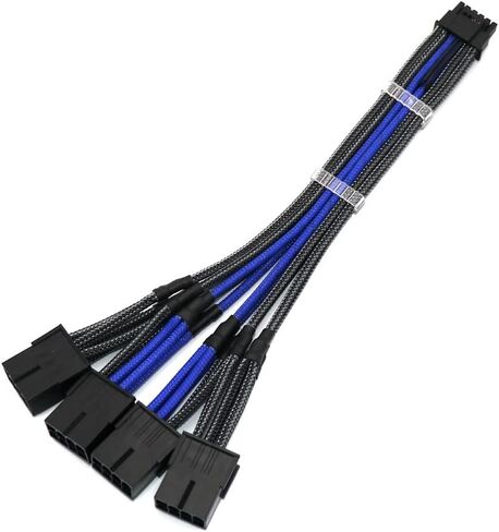 سلك 16AWG أكثر سمكًا 600 واط 12VHPWR إلى 4 قطع PCI-E 8Pin GPU Graphics PCIE 5.0 كابل RTX4080Ti RTX4090Ti كابل تمديد إمداد الطاقة (برتقالي كربوني) in Saudi Arabia