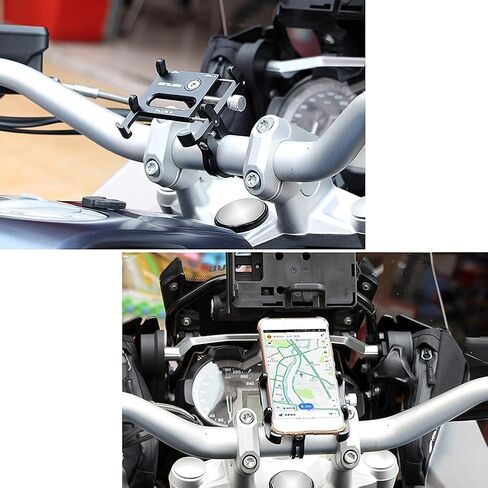 GUB Bicycle Phone Mount - Aluminum Alloy Motorcycle & Bike Phone Holder with 360° Rotation for iPhone Pro Max Mini X XR Xs 8 Plus, Samsung S20 S10/S6/Note20/10/9/8 Mount 4.2-7 Inch (Black) in Saudi Arabia