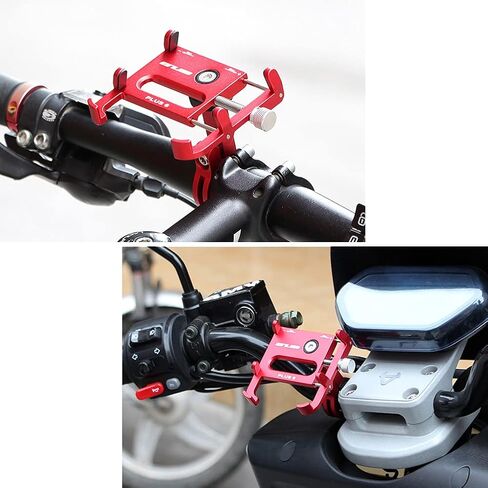 GUB Bicycle Phone Mount - Aluminum Alloy Motorcycle & Bike Phone Holder with 360° Rotation for iPhone Pro Max Mini X XR Xs 8 Plus, Samsung S20 S10/S6/Note20/10/9/8 Mount 4.2-7 Inch (Black) in Saudi Arabia