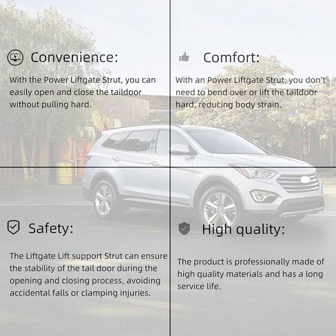 زوج واحد من دعامات الصدمات الكهربائية الخلفية للباب الخلفي، متوافق مع Hyundai Santa Fe 3.3L 2013-2018، متوافق مع Hyundai Santa Fe 2.4L Ultimate 2019، استبدال # 81780B8100، 81771B8100 in Saudi Arabia