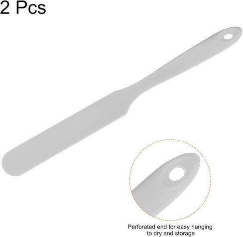 HARFINGTON 2Pcs Silicone Spatula Scraper 9.45" Reusable Non-Stick Flexible Spatulas for Epoxy Resin Liquid Paint Arts DIY Crafts, Black in Saudi Arabia