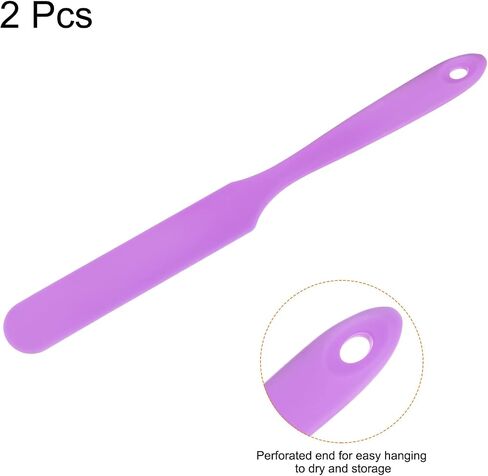 HARFINGTON 2Pcs Silicone Spatula Scraper 9.45" Reusable Non-Stick Flexible Spatulas for Epoxy Resin Liquid Paint Arts DIY Crafts, Black in Saudi Arabia