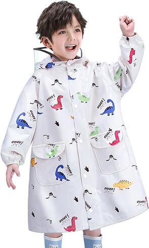 Fewlby Toddler Raincoats for Girls Boys Waterproof Rain Jacket Kids Rain Wear Children Rain Poncho S-2XL Size in Saudi Arabia