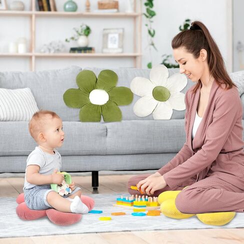 CIEOVO 4 Pcs Flower Plush Throw Pillows, 16 Inch Cute Flower Floor Pillow Daisy Shaped Floor Cushions Aesthetic Flower Seat Cushion Flower Chair Pads for Home Kids Seating Bed Bedroom Sofa Decor in Saudi Arabia
