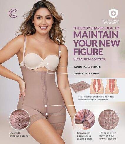 CURVEEZ Colombian Faja Shapewear for Women| High Compression Postpartum and Post Surgery Garment |Tummy Control Bodysuit in Kuwait