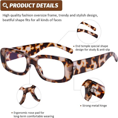 DOOViC Trendy Reading Glasses for Women Stylish Design Blue Light Blocking Readers 1.75 Strength in Saudi Arabia