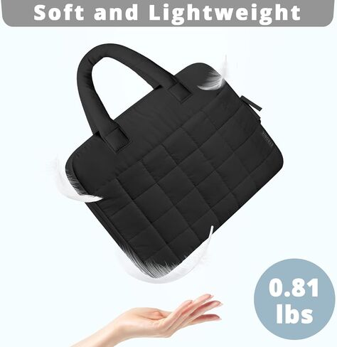 ETRONIK 15.6 inch Laptop Sleeve Case with Handle, Puffy Laptop Sleeve Bag with Velvet Lining, Lightweight Laptop Bag Cover Compatible with MacBook Pro 16 Inch,15.6 inch, HP, Dell, Lenovo, Black in Saudi Arabia