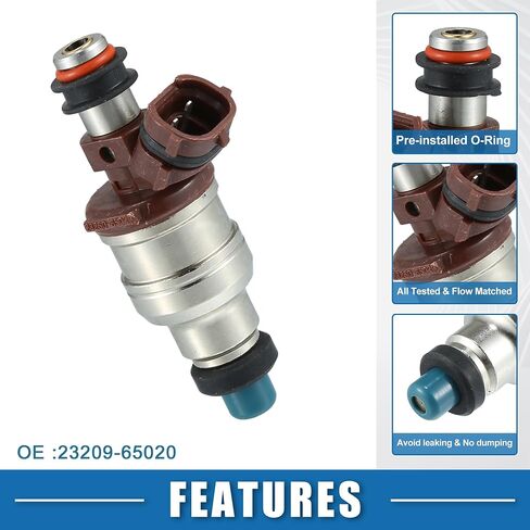 Fuel Injector No.23209-65020 Fuel Injection Nozzle for Toyota 4Runner SR5 1989-1995 3.0L for Toyota 4Runner DLX 1989 3.0L Brown (Pack of 6) in Saudi Arabia