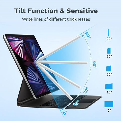 Stylus Pen for iPad, 9th&10th Apple Active Digital Pencil with extra Nib, Palm Rejection, Magnetic Adsorption, Tilt Sensitivity, for 2018-2023 iPad Air 345, iPad Mini 5/6, iPad 6-10, iPad Pro 11"12.9" in Saudi Arabia