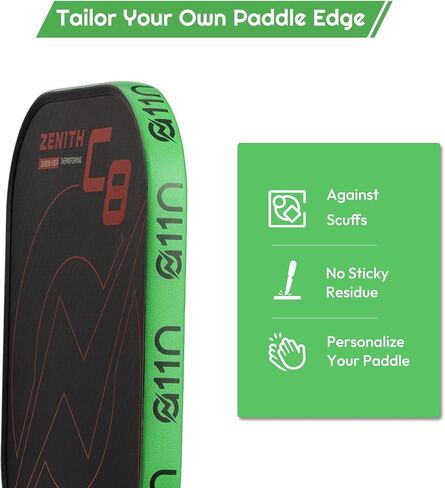 A11N Pickleball Paddle Edge Guard Tape - Extend Paddle Lifespan - Width 20mm Fits Various Paddle Thicknesses - Durable Application - Cover 5 to 6 Paddles - Available in White/Black/Green/Red in Saudi Arabia