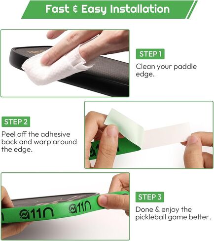 A11N Pickleball Paddle Edge Guard Tape - Extend Paddle Lifespan - Width 20mm Fits Various Paddle Thicknesses - Durable Application - Cover 5 to 6 Paddles - Available in White/Black/Green/Red in Saudi Arabia