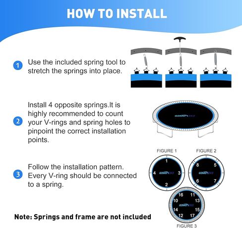 حصيرة استبدال الترامبولين الفاخرة، تناسب إطار الترامبولين المستدير بطول 12 قدمًا مع 72 خطافًا على شكل حرف V، وبساط القفز البديل، باستخدام نوابض مقاس 5.5 بوصة و127 بوصة، معززة ومقاومة للأشعة فوق البنفسجية، ولا تتضمن الإطار والزنبرك... in Kuwait